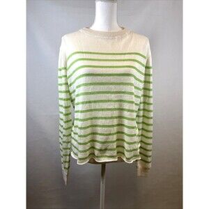 Midnight Sun Linen Sweater Striped Knit Women's Size M Lightweight